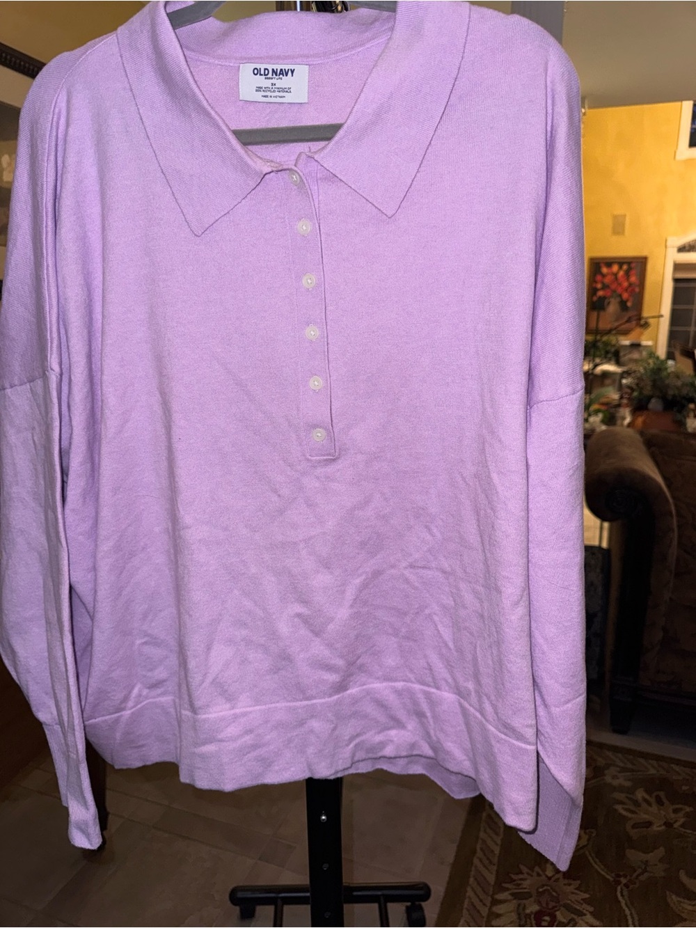 Old Navy Lavender Button Polo Sweater